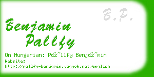 benjamin pallfy business card